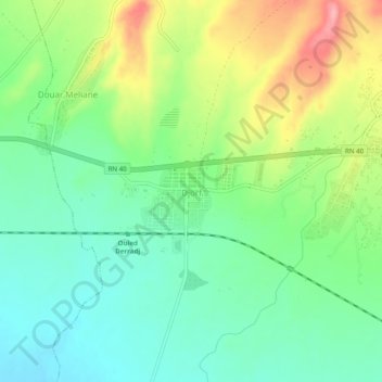 Mapa topográfico Djorf, altitud, relieve