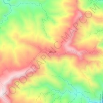 Mapa topográfico Puguil, altitud, relieve