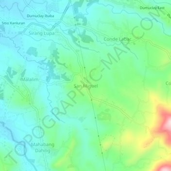 Mapa topográfico San Miguel, altitud, relieve