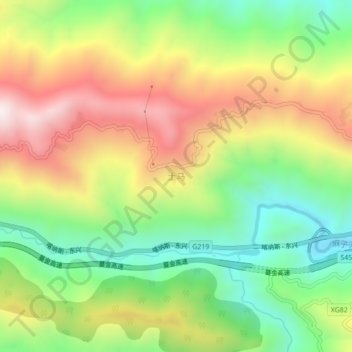 Mapa topográfico Tuma, altitud, relieve