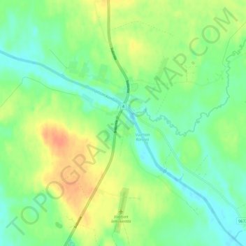 Mapa topográfico Vuotso, altitud, relieve
