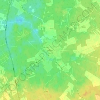 Mapa topográfico Le Bourg, altitud, relieve