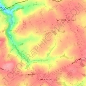 Mapa topográfico Reawla, altitud, relieve