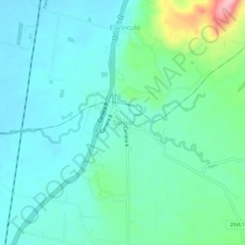 Mapa topográfico Sonso, altitud, relieve