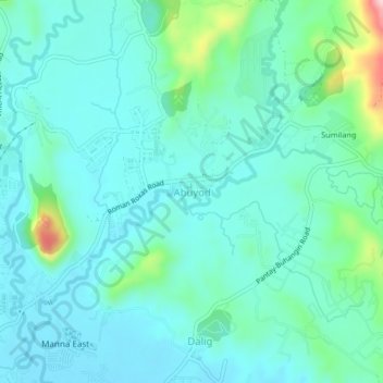 Mapa topográfico Abuyod, altitud, relieve