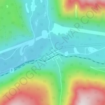 Mapa topográfico Kitchener, altitud, relieve