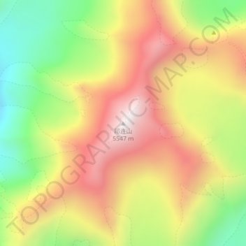 Mapa topográfico Mount Qilian, altitud, relieve