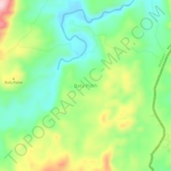 Mapa topográfico Batu Putih, altitud, relieve