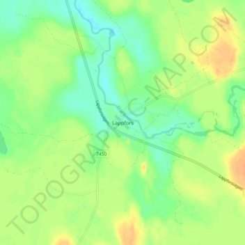 Mapa topográfico Lappfors, altitud, relieve