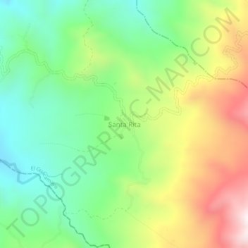Mapa topográfico Santa Rita, altitud, relieve