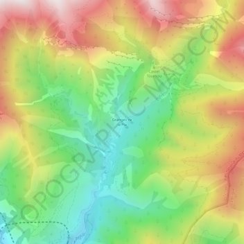Mapa topográfico Granges de la Pia, altitud, relieve