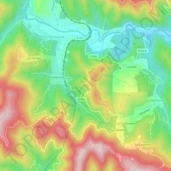 Mapa topográfico La Besc, altitud, relieve