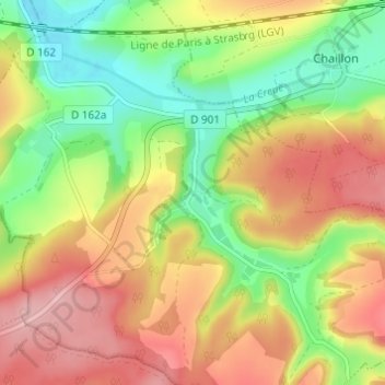Mapa topográfico Varvinay, altitud, relieve