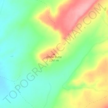 Mapa topográfico White Butte, altitud, relieve