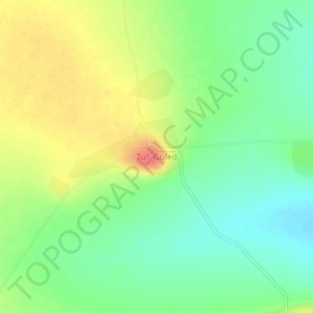Mapa topográfico Tuli-Guled, altitud, relieve