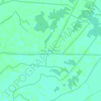 Mapa topográfico Aluh Aluh Kecil, altitud, relieve