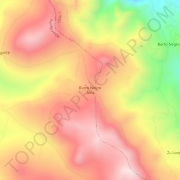 Mapa topográfico Barro Negro Alto, altitud, relieve