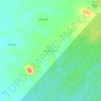 Mapa topográfico Gardewada, altitud, relieve