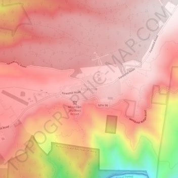 Mapa topográfico Foresthill, altitud, relieve