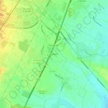 Mapa topográfico La Motte, altitud, relieve