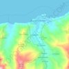 Mapa topográfico Choroní, altitud, relieve