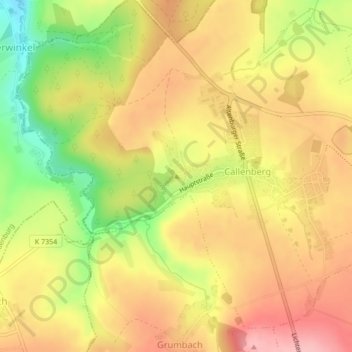 Mapa topográfico Kahleberg, altitud, relieve