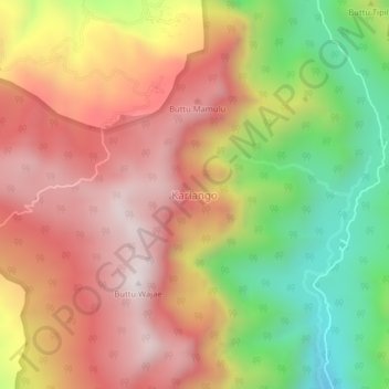 Mapa topográfico Kariango, altitud, relieve