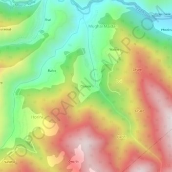 Mapa topográfico Chansir, altitud, relieve