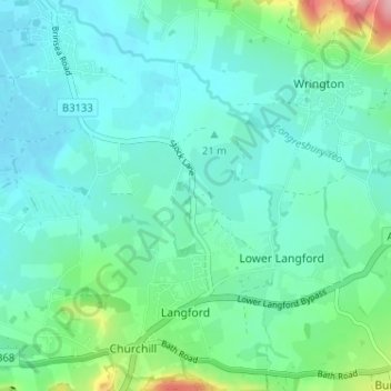 Mapa topográfico Stock, altitud, relieve