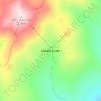 Mapa topográfico Mount Baldy, altitud, relieve
