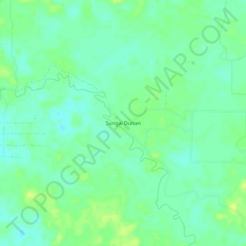 Mapa topográfico Sungai Durian, altitud, relieve