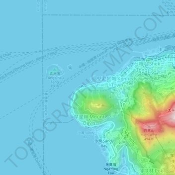 Mapa topográfico Kung Man Village, altitud, relieve
