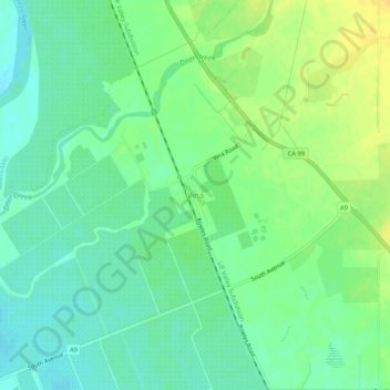 Mapa topográfico Vina, altitud, relieve