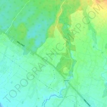 Mapa topográfico Sundar Basti, altitud, relieve