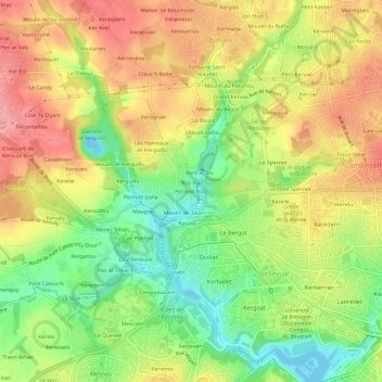Mapa topográfico Penfeld Braz, altitud, relieve