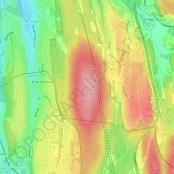 Mapa topográfico Utsikten, altitud, relieve