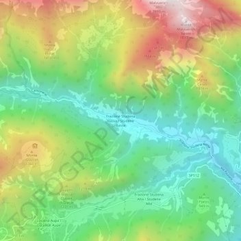 Mapa topográfico Studena Bassa, altitud, relieve