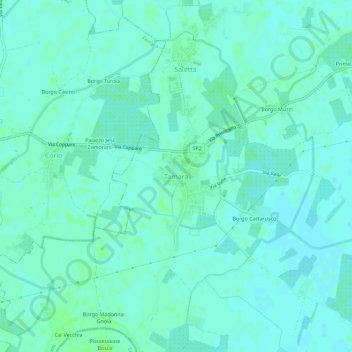 Mapa topográfico Tamara, altitud, relieve