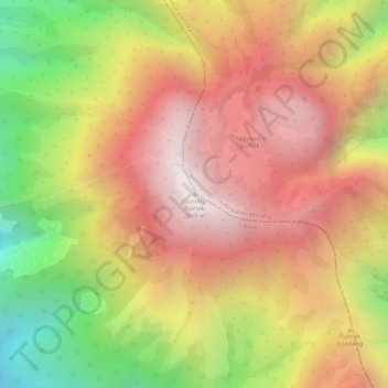Mapa topográfico Gunung Buthak, altitud, relieve