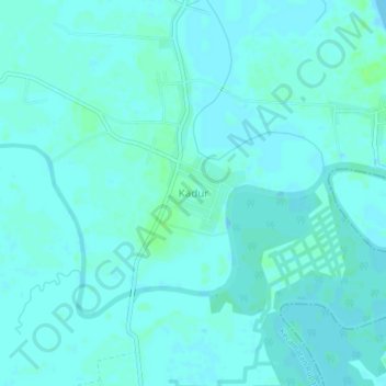 Mapa topográfico Kadur, altitud, relieve