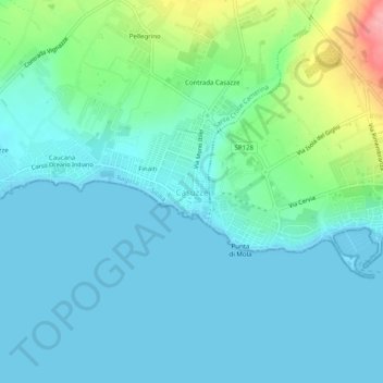 Mapa topográfico Casuzze, altitud, relieve