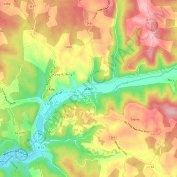Mapa topográfico La Sole, altitud, relieve