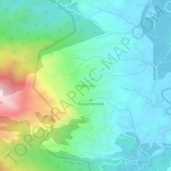Mapa topográfico Melmury, altitud, relieve