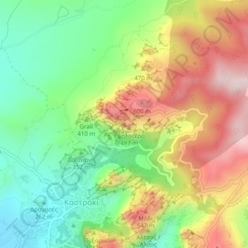 Mapa topográfico Devil's tower, altitud, relieve
