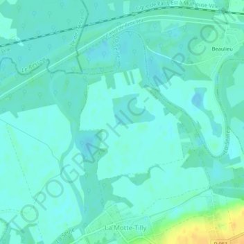 Mapa topográfico Les Prés Canions, altitud, relieve