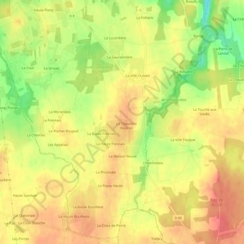 Mapa topográfico Le Bahut, altitud, relieve