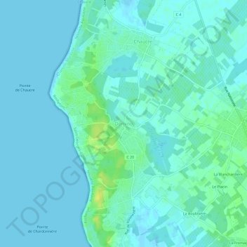 Mapa topográfico Domino, altitud, relieve