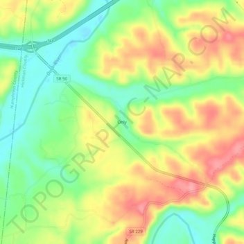 Mapa topográfico Only, altitud, relieve