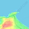 Mapa topográfico Cabo Falcón, altitud, relieve