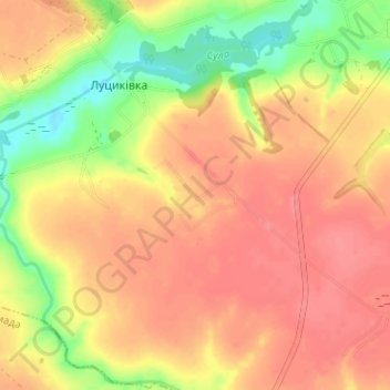 Mapa topográfico Птиче, altitud, relieve